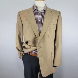 Sheplers Men's‎ Tweed Sport Coat Blazer Two Button Brown Wool Size 48R